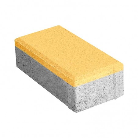 Yellow rectangular bilayer paver