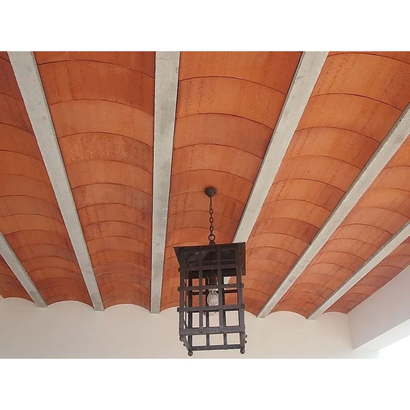 Smooth red curved ceramic vault 50 cm