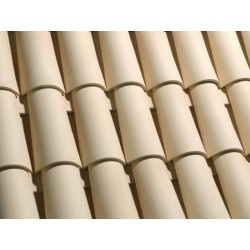 Straw curved roof tile