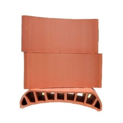 Smooth red curved ceramic vault 50 cm