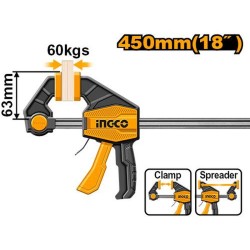 INGCO single-hand clamp 63x450 mm