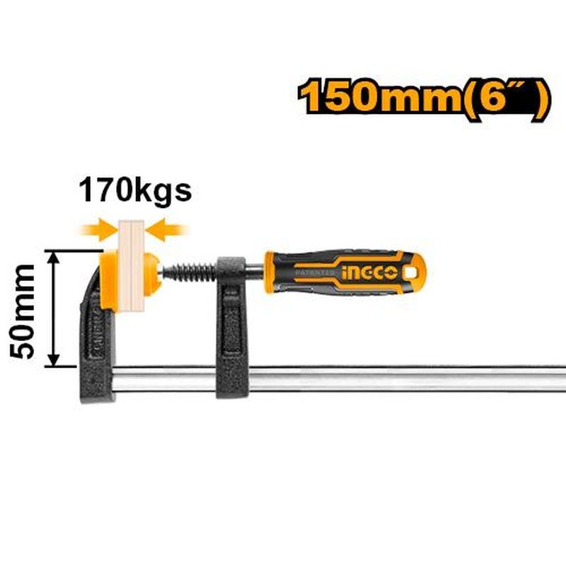 INGCO single-hand clamp 50x150 mm