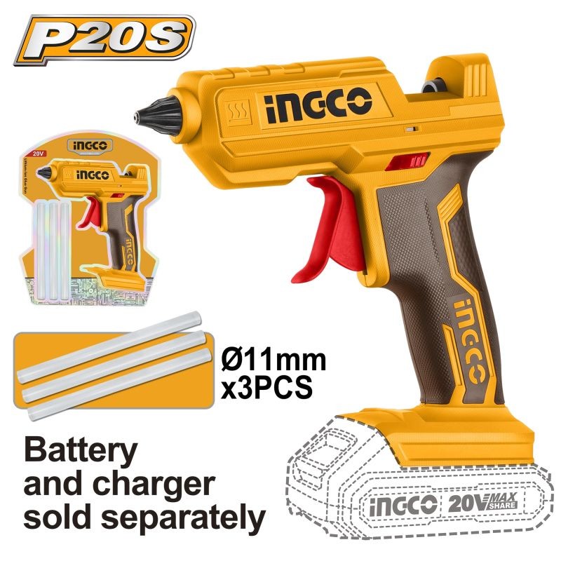 Pistola de cola INGCO  termofusible 20 V