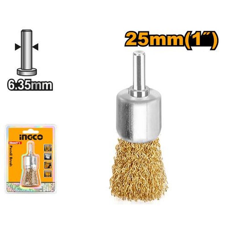 INGCO brush, brass-plated steel brush, 25mm