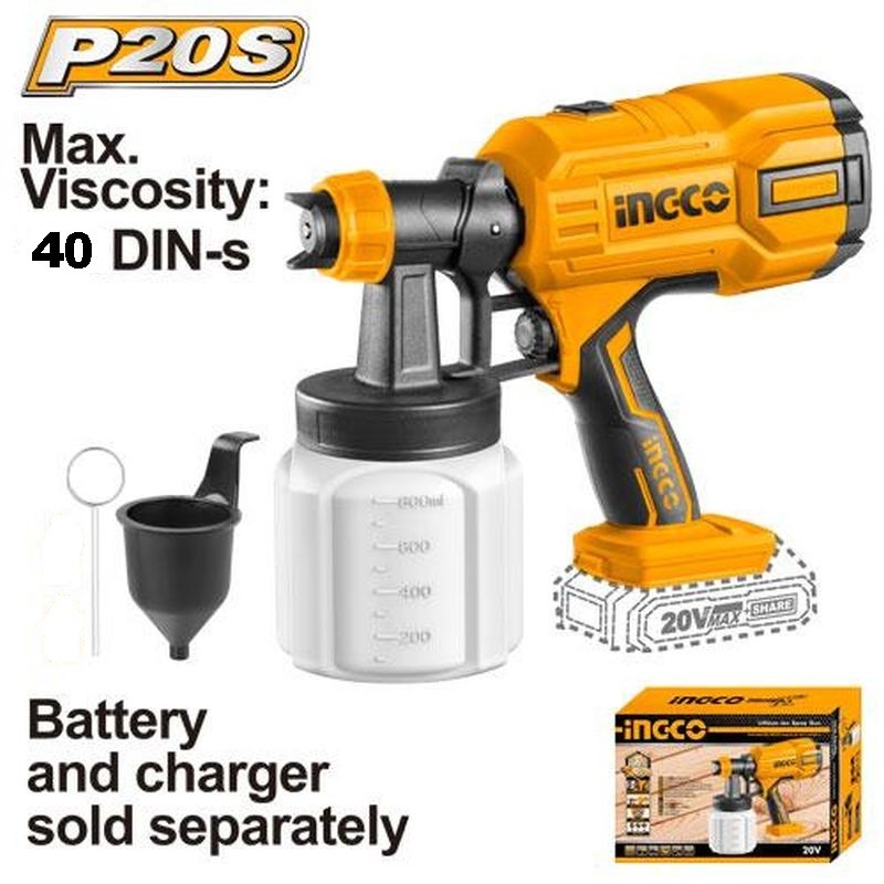 Pistola de pintura INGCO Li-ion 20V