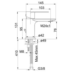 Monomando para lavabo INOA bajo cromo