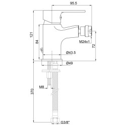 Monomando EBRO para bidet cromo